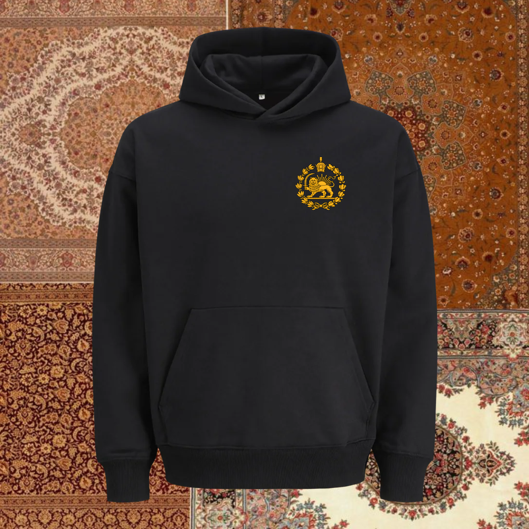 Hoodie - Lion and Sun with crown (front and back)
