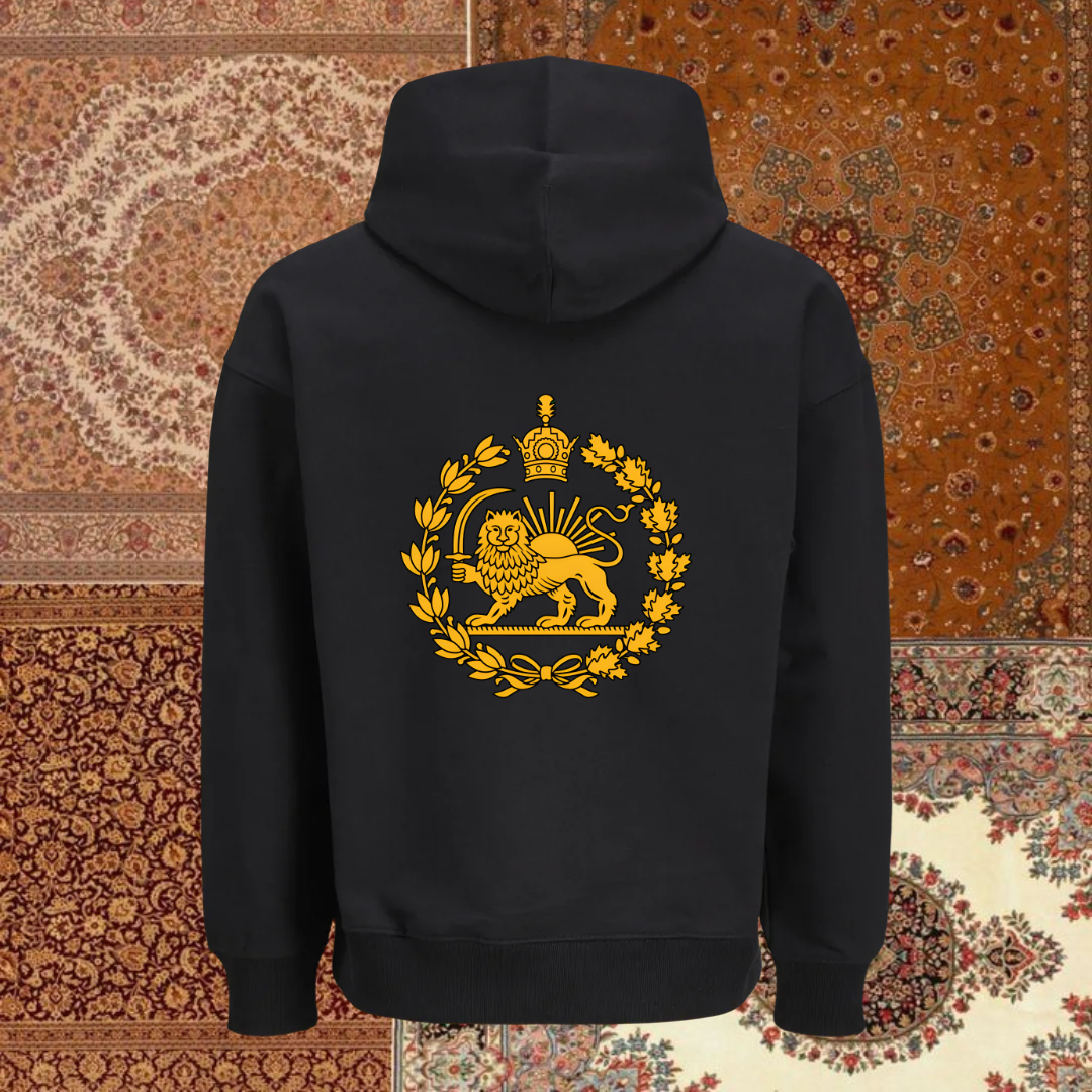 Hoodie - Lion and Sun with crown (front and back)