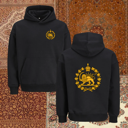 Hoodie - Lion and Sun with crown (front and back)